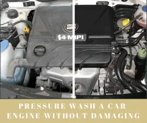 pressure wash car engine