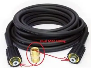 dual M22 fittings for hose connection